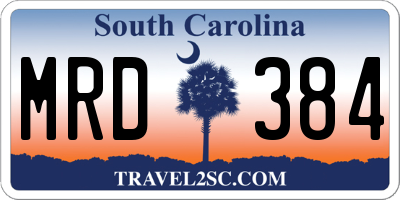 SC license plate MRD384