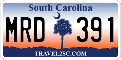 SC license plate MRD391