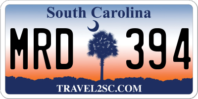 SC license plate MRD394