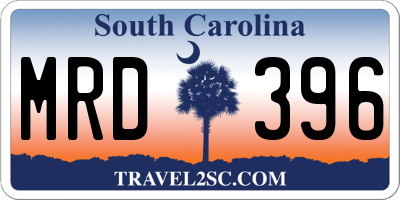 SC license plate MRD396