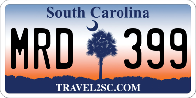 SC license plate MRD399