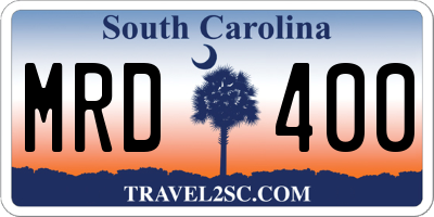 SC license plate MRD400