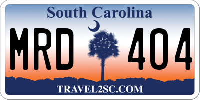 SC license plate MRD404