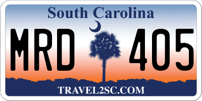 SC license plate MRD405