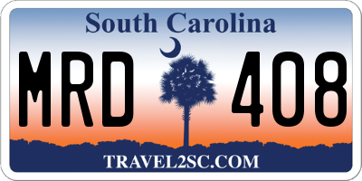 SC license plate MRD408