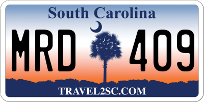 SC license plate MRD409