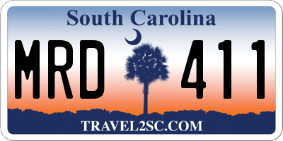 SC license plate MRD411