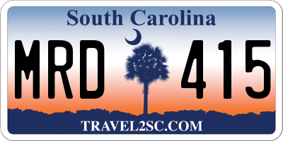 SC license plate MRD415