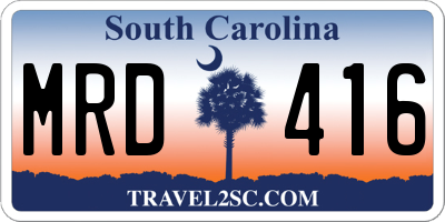 SC license plate MRD416