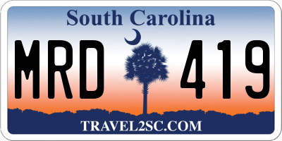 SC license plate MRD419