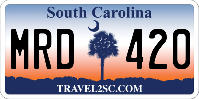 SC license plate MRD420