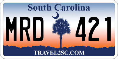 SC license plate MRD421