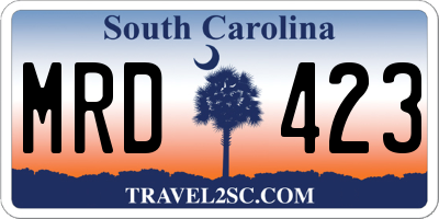 SC license plate MRD423