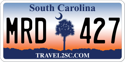SC license plate MRD427
