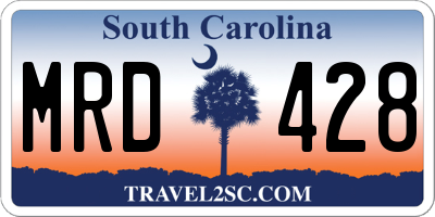 SC license plate MRD428