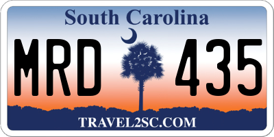 SC license plate MRD435