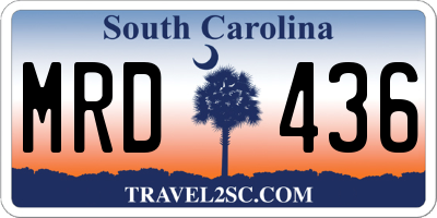 SC license plate MRD436