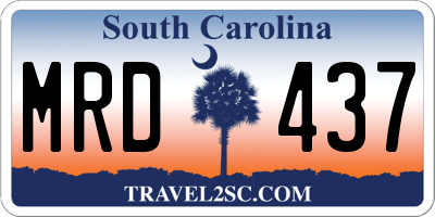 SC license plate MRD437