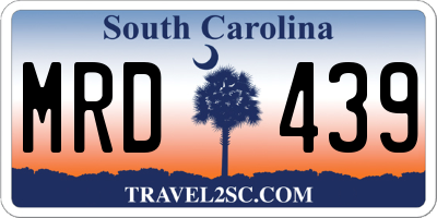 SC license plate MRD439