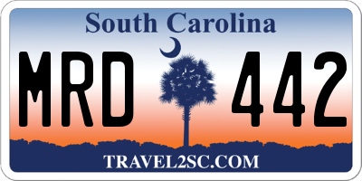 SC license plate MRD442
