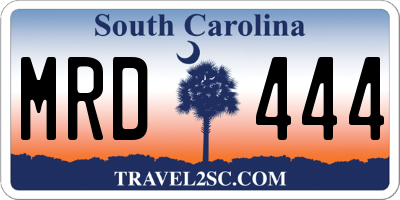 SC license plate MRD444