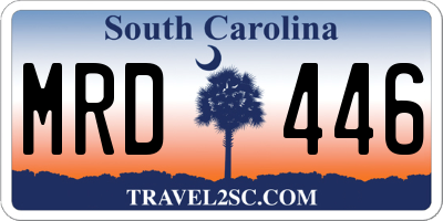 SC license plate MRD446