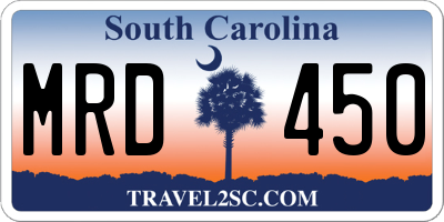 SC license plate MRD450