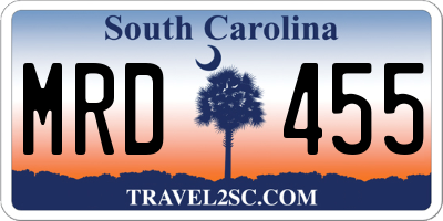 SC license plate MRD455