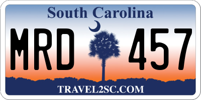 SC license plate MRD457