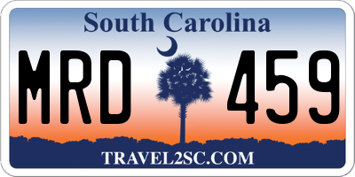 SC license plate MRD459