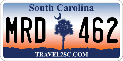 SC license plate MRD462