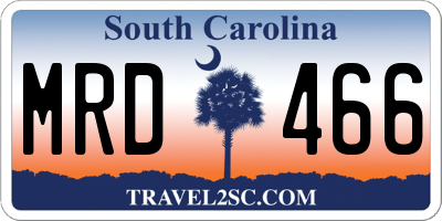 SC license plate MRD466