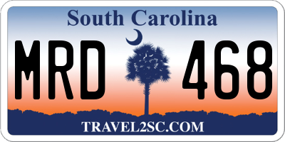 SC license plate MRD468
