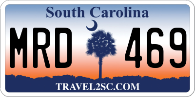 SC license plate MRD469