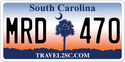 SC license plate MRD470