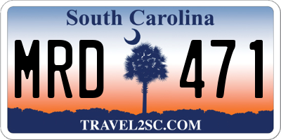 SC license plate MRD471