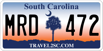 SC license plate MRD472