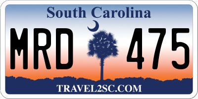 SC license plate MRD475