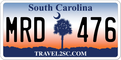 SC license plate MRD476