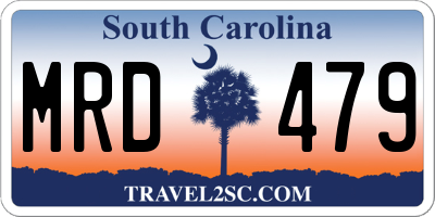 SC license plate MRD479
