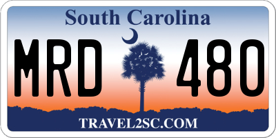 SC license plate MRD480