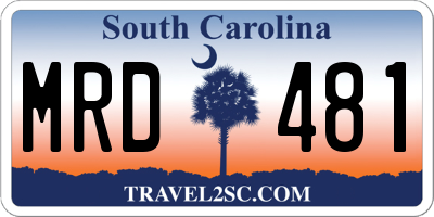 SC license plate MRD481