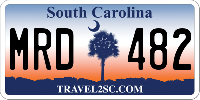 SC license plate MRD482
