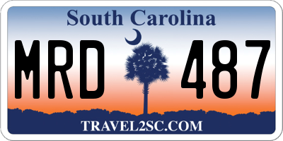 SC license plate MRD487