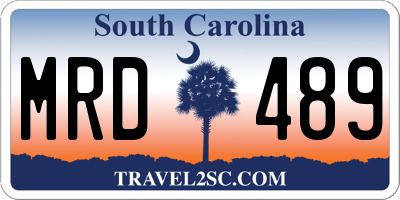 SC license plate MRD489