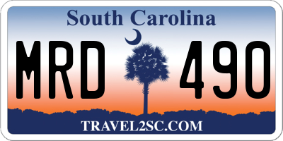 SC license plate MRD490