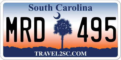 SC license plate MRD495