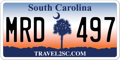 SC license plate MRD497