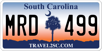 SC license plate MRD499