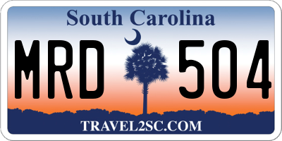 SC license plate MRD504